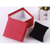 Maxbell 3pcs Square Paper Ring Box with Pillow Gift Jewelry Storage Red