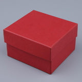 Maxbell 3pcs Square Paper Ring Box with Pillow Gift Jewelry Storage Red