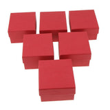 Maxbell 3pcs Square Paper Ring Box with Pillow Gift Jewelry Storage Red