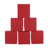 Maxbell 3pcs Square Paper Ring Box with Pillow Gift Jewelry Storage Red