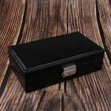 Maxbell Multi-fonction PU Leather Portable Jewelry Storage Display Case Box Black