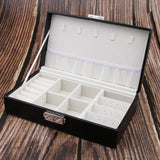 Maxbell Multi-fonction PU Leather Portable Jewelry Storage Display Case Box Black