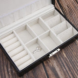 Maxbell Multi-fonction PU Leather Portable Jewelry Storage Display Case Box Black