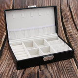 Maxbell Multi-fonction PU Leather Portable Jewelry Storage Display Case Box Black