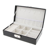 Maxbell Multi-fonction PU Leather Portable Jewelry Storage Display Case Box Black