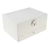 Maxbell Multi-layer Leather Portable Jewelry Storage Display Studs Case Box White