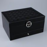 Maxbell Multi-layer Leather Portable Jewelry Storage Display Studs Case Box Black