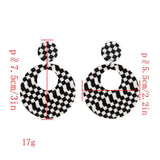 Maxbell Black White Acrylic Geometric Dangle Women Hip Hop Earring Round