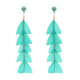 Maxbell 15cm Long Feather Earring Bohemian Handmade Dangle Studs Earrings Green