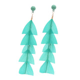 Maxbell 15cm Long Feather Earring Bohemian Handmade Dangle Studs Earrings Green