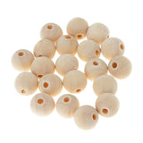 Maxbell 20 Pieces Round Wood Beads Loose Spacer Beads for Jewelry Crafting 14mm