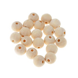 Maxbell 20 Pieces Round Wood Beads Loose Spacer Beads for Jewelry Crafting 14mm