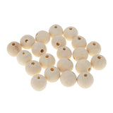 Maxbell 20 Pieces Round Wood Beads Loose Spacer Beads for Jewelry Crafting 18mm