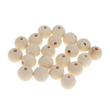 Maxbell 20 Pieces Round Wood Beads Loose Spacer Beads for Jewelry Crafting 18mm