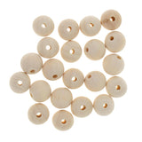 Maxbell 20 Pieces Round Wood Beads Loose Spacer Beads for Jewelry Crafting 18mm