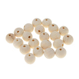 Maxbell 20 Pieces Round Wood Beads Loose Spacer Beads for Jewelry Crafting 18mm