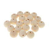 Maxbell 20 Pieces Round Wood Beads Loose Spacer Beads for Jewelry Crafting 20mm