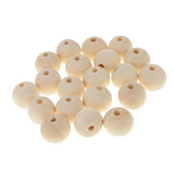 Maxbell 20 Pieces Round Wood Beads Loose Spacer Beads for Jewelry Crafting 20mm