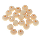 Maxbell 20 Pieces Round Wood Beads Loose Spacer Beads for Jewelry Crafting 8mm