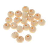 Maxbell 20 Pieces Round Wood Beads Loose Spacer Beads for Jewelry Crafting 8mm