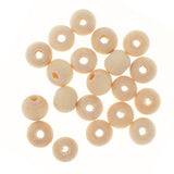 Maxbell 20 Pieces Round Wood Beads Loose Spacer Beads for Jewelry Crafting 8mm