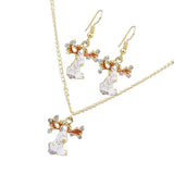 Maxbell Christmas Themed Necklaces Earrings Jewelry Set Kids Gift Elk