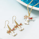 Maxbell Christmas Themed Necklaces Earrings Jewelry Set Kids Gift Elk