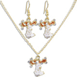 Maxbell Christmas Themed Necklaces Earrings Jewelry Set Kids Gift Elk