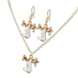 Maxbell Christmas Themed Necklaces Earrings Jewelry Set Kids Gift Elk