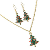 Maxbell Christmas Themed Necklaces Earrings Jewelry Set Kids Gift Xmas Tree