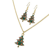 Maxbell Christmas Themed Necklaces Earrings Jewelry Set Kids Gift Xmas Tree