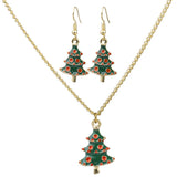 Maxbell Christmas Themed Necklaces Earrings Jewelry Set Kids Gift Xmas Tree