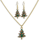 Maxbell Christmas Themed Necklaces Earrings Jewelry Set Kids Gift Xmas Tree