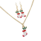 Maxbell Christmas Themed Necklaces Earrings Jewelry Set Kids Gift Boot