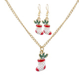 Maxbell Christmas Themed Necklaces Earrings Jewelry Set Kids Gift Boot