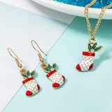 Maxbell Christmas Themed Necklaces Earrings Jewelry Set Kids Gift Boot