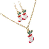 Maxbell Christmas Themed Necklaces Earrings Jewelry Set Kids Gift Boot