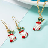 Maxbell Christmas Themed Necklaces Earrings Jewelry Set Kids Gift Boot