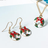 Maxbell Christmas Themed Necklaces Earrings Jewelry Set Kids Gift Circle