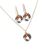 Maxbell Christmas Themed Necklaces Earrings Jewelry Set Kids Gift Circle