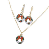 Maxbell Christmas Themed Necklaces Earrings Jewelry Set Kids Gift Circle