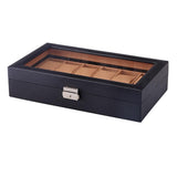 Maxbell Fashion Luxury Black 6/12Grids PU Leather Watch Box Storage Cases 12 Grids