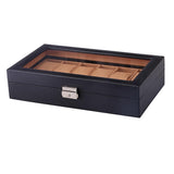 Maxbell Fashion Luxury Black 6/12Grids PU Leather Watch Box Storage Cases 12 Grids