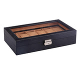 Maxbell Fashion Luxury Black 6/12Grids PU Leather Watch Box Storage Cases 12 Grids