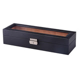 Maxbell Fashion Luxury Black 6/12Grids PU Leather Watch Box Storage Cases 6 Grids
