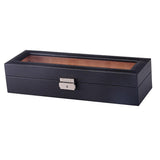Maxbell Fashion Luxury Black 6/12Grids PU Leather Watch Box Storage Cases 6 Grids