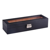 Maxbell Fashion Luxury Black 6/12Grids PU Leather Watch Box Storage Cases 6 Grids