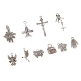 Maxbell 10x Flyer Palm Cross Charms Pendant for DIY Necklace Bracelet Jewelry Making