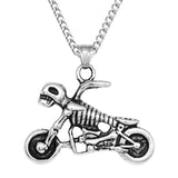 Maxbell Punk Rock Men Skull Motorcycle Pendant Necklace Chain Halloween Jewelry Gift