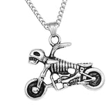 Maxbell Punk Rock Men Skull Motorcycle Pendant Necklace Chain Halloween Jewelry Gift